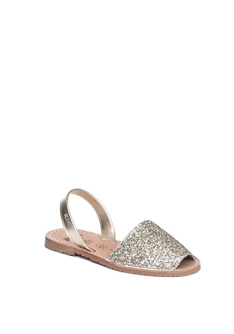 Sandalo flat glitter champagne RIA MENORCA | R21224GLITTER-C/6